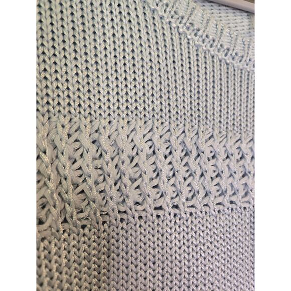 NWT ELIE TAHARI Cotton Rayon Knit Pullover Sweater Small Ice Blue Soft Office - Picture 8 of 12